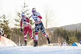 03.12.2017, Lillehammer, Norway (NOR): Katherine Stewart-Jones (CAN), Anne Kjersti Kalvaa (NOR), (l-r)  - FIS world cup cross-country, skiathlon women, Lillehammer (NOR). www.nordicfocus.com. © Modica/NordicFocus. Every downloaded picture is fee-liable.