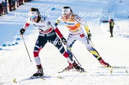 03.12.2017, Lillehammer, Norway (NOR): Heidi Weng (NOR), Charlotte Kalla (SWE), (l-r)  - FIS world cup cross-country, skiathlon women, Lillehammer (NOR). www.nordicfocus.com. © Modica/NordicFocus. Every downloaded picture is fee-liable.