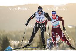 03.12.2017, Lillehammer, Norway (NOR): Nathalie Von Siebenthal (SUI), Natalia Nepryaeva (RUS), (l-r)  - FIS world cup cross-country, skiathlon women, Lillehammer (NOR). www.nordicfocus.com. © Modica/NordicFocus. Every downloaded picture is fee-liable.