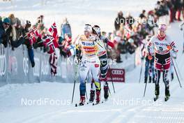 03.12.2017, Lillehammer, Norway (NOR): Charlotte Kalla (SWE), Heidi Weng (NOR), Teresa Stadlober (AUT), (l-r)  - FIS world cup cross-country, skiathlon women, Lillehammer (NOR). www.nordicfocus.com. © Modica/NordicFocus. Every downloaded picture is fee-liable.