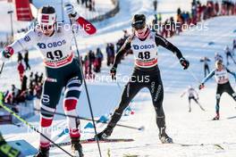 03.12.2017, Lillehammer, Norway (NOR): Anne Kjersti Kalvaa (NOR), Nadine Faehndrich (SUI), (l-r)  - FIS world cup cross-country, skiathlon women, Lillehammer (NOR). www.nordicfocus.com. © Modica/NordicFocus. Every downloaded picture is fee-liable.