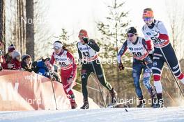 03.12.2017, Lillehammer, Norway (NOR): Emily Nishikawa (CAN), Monique Siegel (GER), Rosie Brennan (USA), Emilie Fleten (NOR), (l-r)  - FIS world cup cross-country, skiathlon women, Lillehammer (NOR). www.nordicfocus.com. © Modica/NordicFocus. Every downloaded picture is fee-liable.