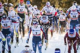 03.12.2017, Lillehammer, Norway (NOR): Nathalie Von Siebenthal (SUI), Jessica Diggins (USA), Sadie Bjornsen (USA), (l-r)  - FIS world cup cross-country, skiathlon women, Lillehammer (NOR). www.nordicfocus.com. © Modica/NordicFocus. Every downloaded picture is fee-liable.
