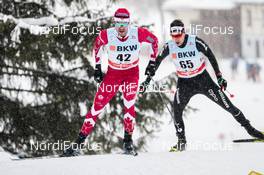 10.12.2017, Davos, Switzerland (SUI): Alex Harvey (CAN), Erwan Kaeser (SUI), (l-r)  - FIS world cup cross-country, 15km men, Davos (SUI). www.nordicfocus.com. © Modica/NordicFocus. Every downloaded picture is fee-liable.
