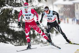 10.12.2017, Davos, Switzerland (SUI): Alex Harvey (CAN), Erwan Kaeser (SUI), (l-r)  - FIS world cup cross-country, 15km men, Davos (SUI). www.nordicfocus.com. © Modica/NordicFocus. Every downloaded picture is fee-liable.