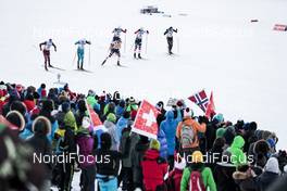 09.12.2017, Davos, Switzerland (SUI): Sergey Ustiugov (RUS), Lucas Chanavat (FRA), Johannes Hoesflot Klaebo (NOR), Andrew Newell (USA), Sondre Turvoll Fossli (NOR), Jovian Hediger (SUI), (l-r)  - FIS world cup cross-country, individual sprint, Davos (SUI). www.nordicfocus.com. © Modica/NordicFocus. Every downloaded picture is fee-liable.
