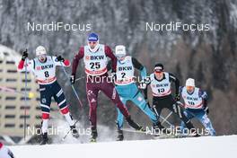 09.12.2017, Davos, Switzerland (SUI): Sondre Turvoll Fossli (NOR), Sergey Ustiugov (RUS), Lucas Chanavat (FRA), Jovian Hediger (SUI), (l-r)  - FIS world cup cross-country, individual sprint, Davos (SUI). www.nordicfocus.com. © Modica/NordicFocus. Every downloaded picture is fee-liable.