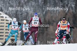 09.12.2017, Davos, Switzerland (SUI): Lucas Chanavat (FRA), Andrew Newell (USA), Sergey Ustiugov (RUS), Johannes Hoesflot Klaebo (NOR) - FIS world cup cross-country, individual sprint, Davos (SUI). www.nordicfocus.com. © Modica/NordicFocus. Every downloaded picture is fee-liable.