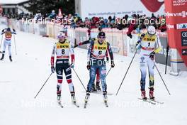 09.12.2017, Davos, Switzerland (SUI): Maiken Caspersen Falla (NOR), Kikkan Randall (USA), Stina Nilsson (SWE), (l-r)  - FIS world cup cross-country, individual sprint, Davos (SUI). www.nordicfocus.com. © Modica/NordicFocus. Every downloaded picture is fee-liable.