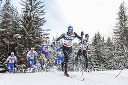 17.12.2017, Toblach, Italy (ITA): Irineu Esteve Altimiras (AND), Curdin Perl (SUI), Candide Pralong (SUI), (l-r)  - FIS world cup cross-country, pursuit men, Toblach (ITA). www.nordicfocus.com. © Modica/NordicFocus. Every downloaded picture is fee-liable.