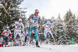 17.12.2017, Toblach, Italy (ITA): Gustav Eriksson (SWE), Adrien Backscheider (FRA), Marcus Hellner (SWE), (l-r)  - FIS world cup cross-country, pursuit men, Toblach (ITA). www.nordicfocus.com. © Modica/NordicFocus. Every downloaded picture is fee-liable.