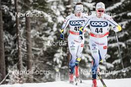 17.12.2017, Toblach, Italy (ITA): Anton Lindblad (SWE), Gustav Eriksson (SWE), (l-r)  - FIS world cup cross-country, pursuit men, Toblach (ITA). www.nordicfocus.com. © Modica/NordicFocus. Every downloaded picture is fee-liable.