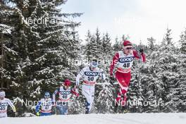 17.12.2017, Toblach, Italy (ITA): Noah Hoffman (USA), Ari Luusua (FIN), Graeme Killick (CAN), (l-r)  - FIS world cup cross-country, pursuit men, Toblach (ITA). www.nordicfocus.com. © Modica/NordicFocus. Every downloaded picture is fee-liable.