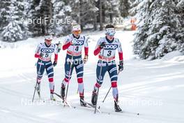 17.12.2017, Toblach, Italy (ITA): Marit Bjoergen (NOR), Astrid Uhrenholdt Jacobsen (NOR), Heidi Weng (NOR), (l-r)  - FIS world cup cross-country, pursuit women, Toblach (ITA). www.nordicfocus.com. © Modica/NordicFocus. Every downloaded picture is fee-liable.