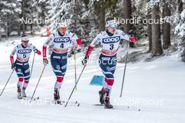 17.12.2017, Toblach, Italy (ITA): Marit Bjoergen (NOR), Astrid Uhrenholdt Jacobsen (NOR), Heidi Weng (NOR), (l-r)  - FIS world cup cross-country, pursuit women, Toblach (ITA). www.nordicfocus.com. © Modica/NordicFocus. Every downloaded picture is fee-liable.