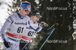 31.12.2017, Lenzerheide, Switzerland (SUI): Kusti Kittilae (FIN), Dario Cologna (SUI), (l-r)  - FIS world cup cross-country, tour de ski, 15km men, Lenzerheide (SUI). www.nordicfocus.com. © Modica/NordicFocus. Every downloaded picture is fee-liable.