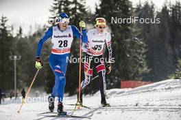 31.12.2017, Lenzerheide, Switzerland (SUI): Francesco De Fabiani (ITA), Bernhard Tritscher (AUT), (l-r)  - FIS world cup cross-country, tour de ski, 15km men, Lenzerheide (SUI). www.nordicfocus.com. © Modica/NordicFocus. Every downloaded picture is fee-liable.