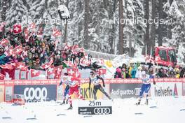30.12.2017, Lenzerheide, Switzerland (SUI): Alex Harvey (CAN), Roman Furger (SUI), Andrew Young (GBR), (l-r)  - FIS world cup cross-country, tour de ski, individual sprint, Lenzerheide (SUI). www.nordicfocus.com. © Modica/NordicFocus. Every downloaded picture is fee-liable.