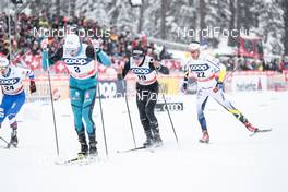 30.12.2017, Lenzerheide, Switzerland (SUI): Lucas Chanavat (FRA), Roman Schaad (SUI), Marcus Hellner (SWE), (l-r)  - FIS world cup cross-country, tour de ski, individual sprint, Lenzerheide (SUI). www.nordicfocus.com. © Modica/NordicFocus. Every downloaded picture is fee-liable.