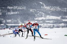 13.01.2017, Val di Fiemme, Italy (ITA): Franz-Josef Rehrl (AUT), Yoshito Watabe (JPN), Francois Braud (FRA), (l-r)  - FIS world cup nordic combined, individual gundersen HS134/10km, Val di Fiemme (ITA). www.nordicfocus.com. © Bragotto/NordicFocus. Every downloaded picture is fee-liable.