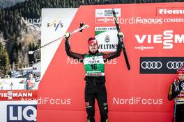 15.01.2017, Val di Fiemme, Italy (ITA): Johannes Rydzek (GER), Eric Frenzel (GER), (l-r) - FIS world cup nordic combined, individual gundersen HS134/10km, Val di Fiemme (ITA). www.nordicfocus.com. © Bragotto/NordicFocus. Every downloaded picture is fee-liable.