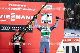 15.01.2017, Val di Fiemme, Italy (ITA): Eric Frenzel (GER), Akito Watabe (JPN), (l-r) - FIS world cup nordic combined, individual gundersen HS134/10km, Val di Fiemme (ITA). www.nordicfocus.com. © Bragotto/NordicFocus. Every downloaded picture is fee-liable.