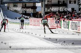 15.01.2017, Val di Fiemme, Italy (ITA): Akito Watabe (JPN), Joergen Graabak (NOR), Johannes Rydzek (GER), (l-r)  - FIS world cup nordic combined, individual gundersen HS134/10km, Val di Fiemme (ITA). www.nordicfocus.com. © Bragotto/NordicFocus. Every downloaded picture is fee-liable.