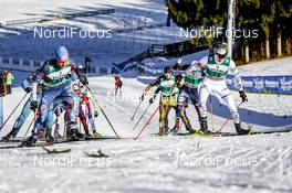 15.01.2017, Val di Fiemme, Italy (ITA): Bryan Fletcher (USA), Terence Weber (GER), Haavard Klemetsen (NOR), Ilkka Herola (FIN), (l-r)  - FIS world cup nordic combined, individual gundersen HS134/10km, Val di Fiemme (ITA). www.nordicfocus.com. © Bragotto/NordicFocus. Every downloaded picture is fee-liable.