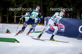 14.01.2017, Val di Fiemme, Italy (ITA): Alessandro Pittin (ITA), Joergen Graabak (NOR), Ilkka Herola (FIN), (l-r)  - FIS world cup nordic combined, team sprint HS134/2x7.5km, Val di Fiemme (ITA). www.nordicfocus.com. © Bragotto/NordicFocus. Every downloaded picture is fee-liable.