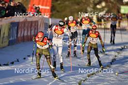 27.01.2017, Seefeld, Austria (AUT): Fabian Riessle (GER), Ilkka Herola (FIN), Manuel Faisst (GER), Jan Schmid (NOR), Francois Braud (FRA) - FIS world cup nordic combined, individual gundersen HS109/5km, Seefeld (AUT). www.nordicfocus.com. © Thibaut/NordicFocus. Every downloaded picture is fee-liable.