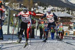 28.01.2017, Seefeld, Austria (AUT): Akito Watabe (JPN), Jan Schmid (NOR) - FIS world cup nordic combined, individual gundersen HS109/10km, Seefeld (AUT). www.nordicfocus.com. © Thibaut/NordicFocus. Every downloaded picture is fee-liable.