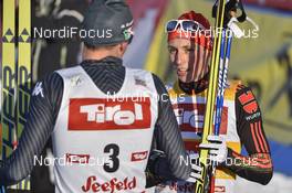 28.01.2017, Seefeld, Austria (AUT): Samuel Costa (ITA), Eric Frenzel (GER) - FIS world cup nordic combined, individual gundersen HS109/10km, Seefeld (AUT). www.nordicfocus.com. © Thibaut/NordicFocus. Every downloaded picture is fee-liable.