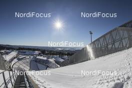 10.03.2017, Oslo, Norway (NOR): Event Feature: Overview over the Holmenkollen Jumping Hill with the Oslo Fjord at the back - FIS world cup nordic combined, individual gundersen HS134/10km, Oslo (NOR). www.nordicfocus.com. © NordicFocus. Every downloaded picture is fee-liable.