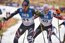 18.03.2017, Schonach, Germany (GER): Alessandro Pittin (ITA), David Pommer (AUT) - FIS world cup nordic combined, individual gundersen HS106/10km, Schonach (GER). www.nordicfocus.com. © Thibaut/NordicFocus. Every downloaded picture is fee-liable.