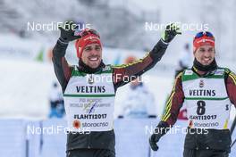 24.02.2017, Lahti, Finland (FIN): Johannes Rydzek (GER), Bjoern Kircheisen (GER), (l-r)  - FIS nordic world ski championships, nordic combined, individual gundersen HS100/10km, Lahti (FIN). www.nordicfocus.com. © Modica/NordicFocus. Every downloaded picture is fee-liable.