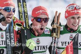 24.02.2017, Lahti, Finland (FIN): Bjoern Kircheisen (GER), Johannes Rydzek (GER), Eric Frenzel (GER), (l-r)  - FIS nordic world ski championships, nordic combined, individual gundersen HS100/10km, Lahti (FIN). www.nordicfocus.com. © Modica/NordicFocus. Every downloaded picture is fee-liable.