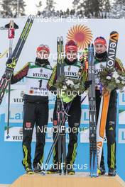 24.02.2017, Lahti, Finland (FIN): Eric Frenzel (GER), Johannes Rydzek (GER), Bjoern Kircheisen (GER) - FIS nordic world ski championships, nordic combined, individual gundersen HS100/10km, Lahti (FIN). www.nordicfocus.com. © Modica/NordicFocus. Every downloaded picture is fee-liable.