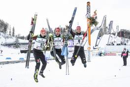 24.02.2017, Lahti, Finland (FIN): Eric Frenzel (GER), Johannes Rydzek (GER), Bjoern Kircheisen (GER), (l-r) - FIS nordic world ski championships, nordic combined, individual gundersen HS100/10km, Lahti (FIN). www.nordicfocus.com. © Modica/NordicFocus. Every downloaded picture is fee-liable.