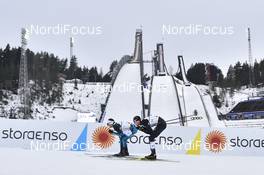 01.03.2017, Lahti, Finland (FIN): Antoine Gerard (FRA), Tim Hug (SUI) - FIS nordic world ski championships, nordic combined, individual gundersen HS130/10km, Lahti (FIN). www.nordicfocus.com. © Thibaut/NordicFocus. Every downloaded picture is fee-liable.