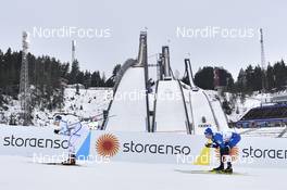 01.03.2017, Lahti, Finland (FIN): Eero Hirvonen (FIN), Kristjan Ilves (EST) - FIS nordic world ski championships, nordic combined, individual gundersen HS130/10km, Lahti (FIN). www.nordicfocus.com. © Thibaut/NordicFocus. Every downloaded picture is fee-liable.