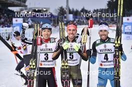 01.03.2017, Lahti, Finland (FIN): Akito Watabe (JPN), Johannes Rydzek (GER), Francois Braud (FRA) - FIS nordic world ski championships, nordic combined, individual gundersen HS130/10km, Lahti (FIN). www.nordicfocus.com. © Thibaut/NordicFocus. Every downloaded picture is fee-liable.