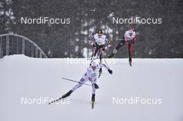 26.02.2017, Lahti, Finland (FIN): Mikko Kokslien (NOR), Mario Seidl (AUT), Takehiro Watanabe (JPN) - FIS nordic world ski championships, nordic combined, team HS100/4x5km, Lahti (FIN). www.nordicfocus.com. © Thibaut/NordicFocus. Every downloaded picture is fee-liable.