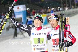 03.03.2017, Lahti, Finland (FIN): Watabe Yoshito (JPN), Watabe Akito (JPN), (l-r)  - FIS nordic world ski championships, nordic combined, team sprint HS130/2x7.5km, Lahti (FIN). www.nordicfocus.com. © Modica/NordicFocus. Every downloaded picture is fee-liable.