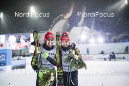 03.03.2017, Lahti, Finland (FIN): Rydzek Johannes (GER), Frenzel Eric (GER), (l-r)  - FIS nordic world ski championships, nordic combined, team sprint HS130/2x7.5km, Lahti (FIN). www.nordicfocus.com. © Modica/NordicFocus. Every downloaded picture is fee-liable.