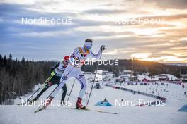 02.12.2017, Lillehammer, Norway (NOR): Fabian Riessle (GER), Joergen Graabak (NOR), (l-r)  - FIS world cup nordic combined, team HS100/4x5km, Lillehammer (NOR). www.nordicfocus.com. © Modica/NordicFocus. Every downloaded picture is fee-liable.
