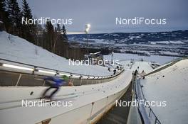 02.12.2017, Lillehammer, Norway (NOR): jumping hill from tower - FIS world cup nordic combined, team HS100/4x5km, Lillehammer (NOR). www.nordicfocus.com. © Rauschendorfer/NordicFocus. Every downloaded picture is fee-liable.