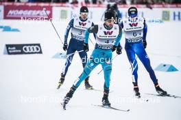 02.12.2017, Lillehammer, Norway (NOR): Yoshito Watabe (JPN), Jason Lamy Chappuis  (FRA), Eero Hirvonen (FIN), (l-r)  - FIS world cup nordic combined, team HS100/4x5km, Lillehammer (NOR). www.nordicfocus.com. © Modica/NordicFocus. Every downloaded picture is fee-liable.