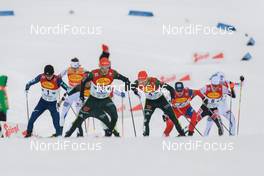 16.12.2017, Ramsau, Austria (AUT): Taihei Kato (JPN), Espen Andersen (NOR), Eric Frenzel (GER), Vinzenz Geiger (GER), Tomas Portyk (CZE), Franz-Josef Rehrl (AUT), (l-r)  - FIS world cup nordic combined, individual gundersen HS96/10km, Ramsau (AUT). www.nordicfocus.com. © Rauschendorfer/NordicFocus. Every downloaded picture is fee-liable.