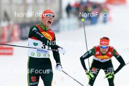 16.12.2017, Ramsau, Austria (AUT): Eric Frenzel (GER), Fabian Riessle (GER), (l-r)  - FIS world cup nordic combined, individual gundersen HS96/10km, Ramsau (AUT). www.nordicfocus.com. © Rauschendorfer/NordicFocus. Every downloaded picture is fee-liable.