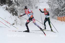 17.12.2017, Ramsau, Austria (AUT): Franz-Josef Rehrl (AUT), Vinzenz Geiger (GER), (l-r)  - FIS world cup nordic combined, individual gundersen HS96/10km, Ramsau (AUT). www.nordicfocus.com. © Rauschendorfer/NordicFocus. Every downloaded picture is fee-liable.